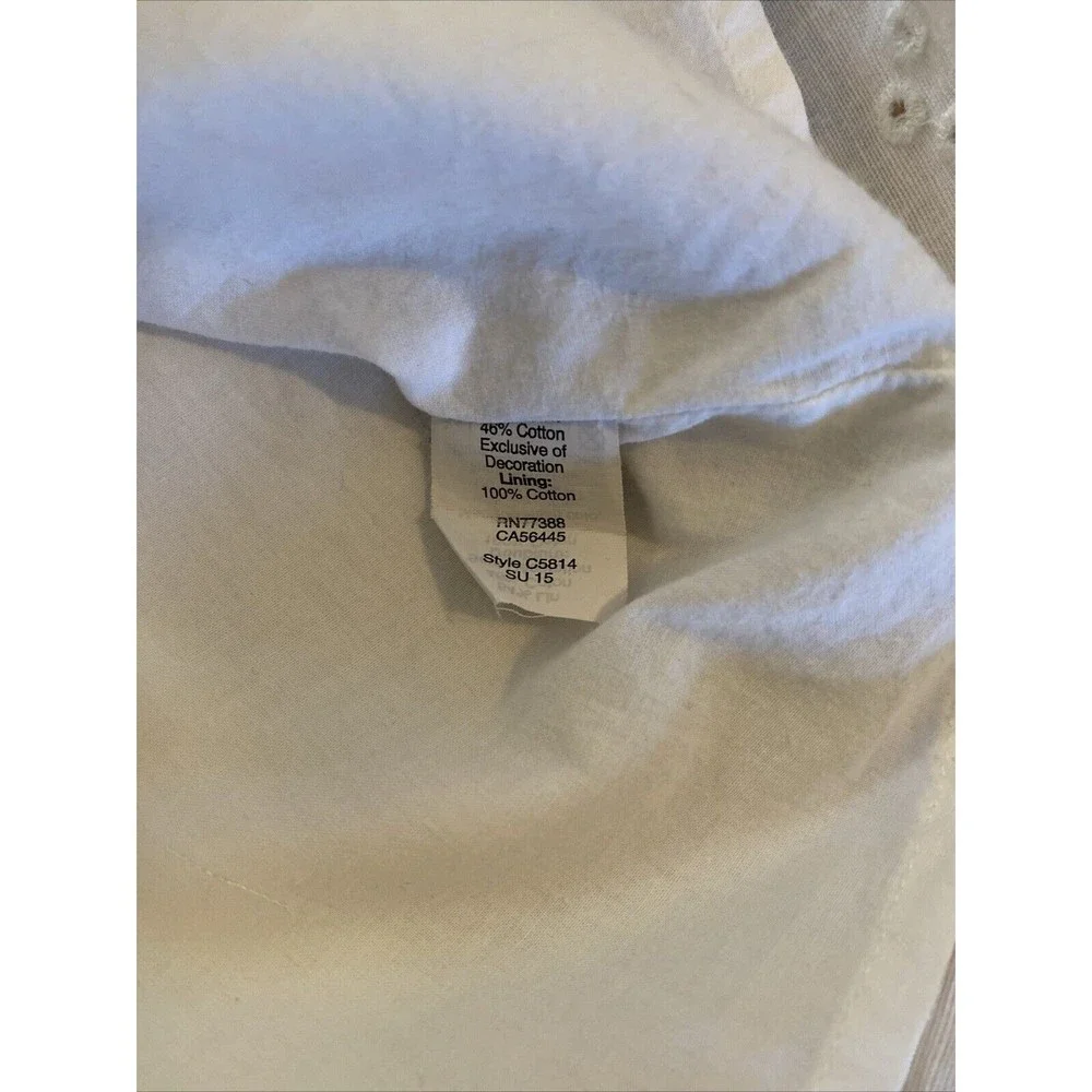 Madewell White Eyelet Overlay Open‎ Back Dress Size 6/S Sleeveless Beachy Boho